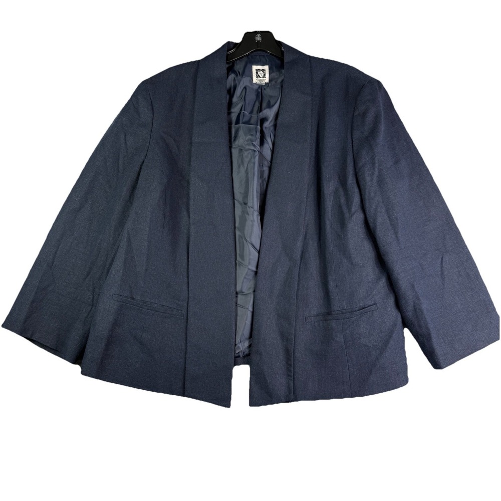 Anne Klein Linen Blend Open Blazer Woman's XL Career Professional